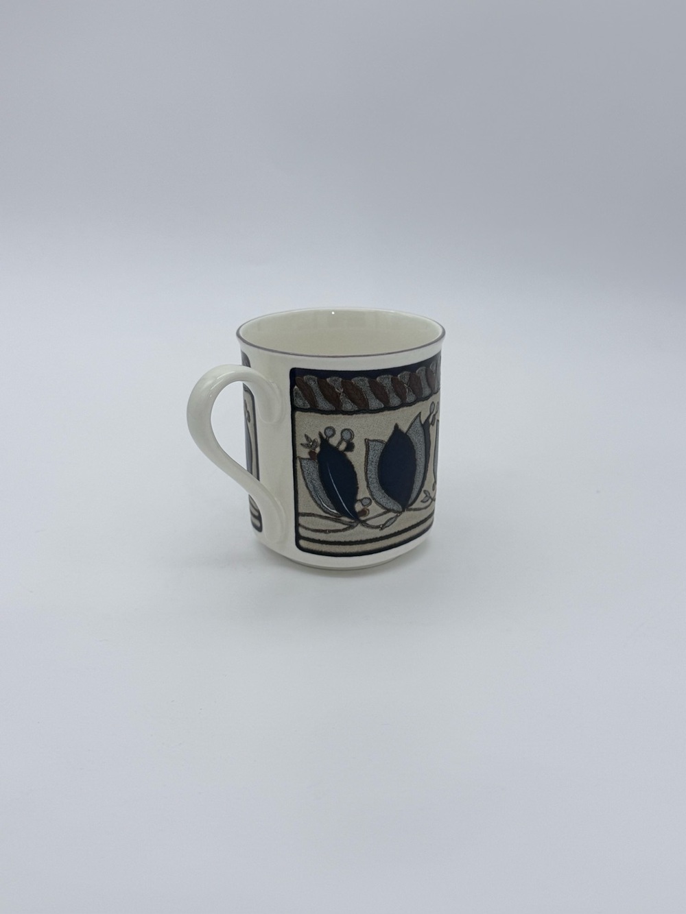 Vtg. Mikasa Arabella CAV01/MK22 Stoneware 8oz Coffee Mug/Cup Cobalt Blue Rustic